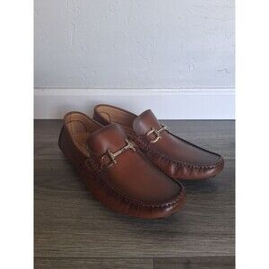 Mercanti Fiorentini Brown Leather Horsebit Driving Loafers Men's Size 8M Made in